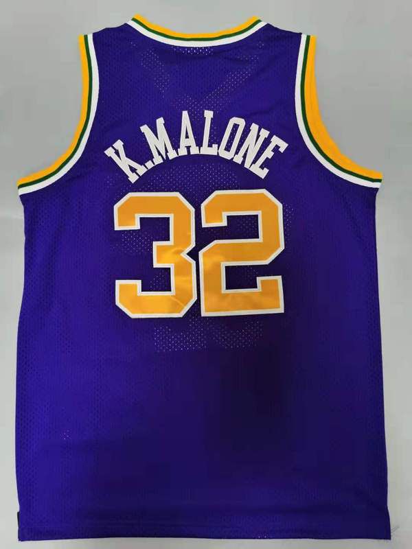 Men Utah Jazz #32 K.malone Purple Throwback Best mesh 2021 NBA Jersey